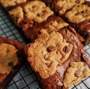Brownie cookies com doce de leite
